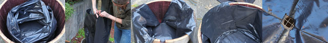 Making a Plastic Liner for a Half Wine Barrel Planter | Hitchhiking to Heaven