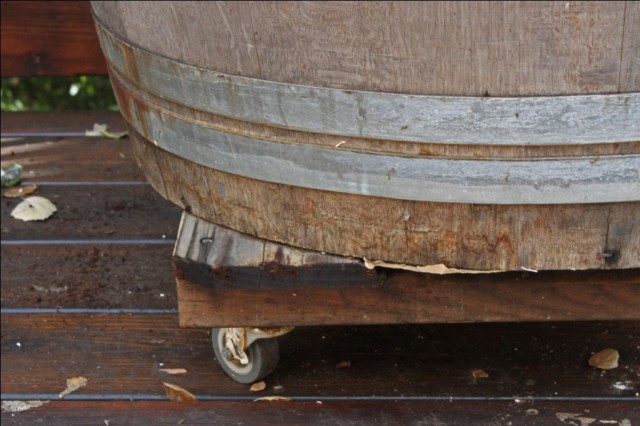 Adding Casters to Half Wine Barrel or Whiskey Barrel Planter | Hitchhiking to Heaven