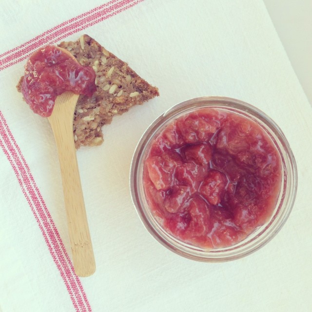 Cherry Rhubarb Jam with Ginger & Honey | Hitchhiking to Heaven