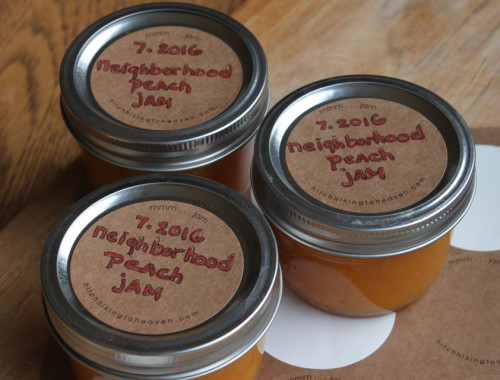 Low sugar peach jam made with Pomona's Pectin