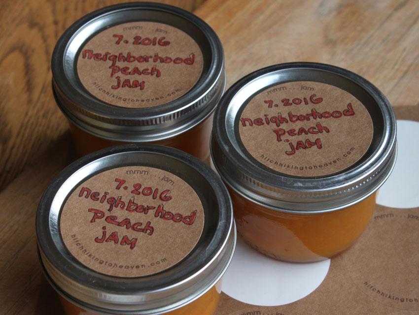 Low sugar peach jam made with Pomona's Pectin